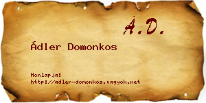 Ádler Domonkos névjegykártya